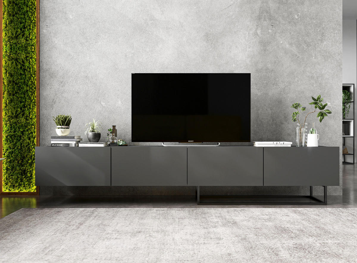 TV-SCHRANK Enjoy Graphit matt 120 cm - Grau, Holzwerkstoff (120/30/35cm) - Meble Lindner