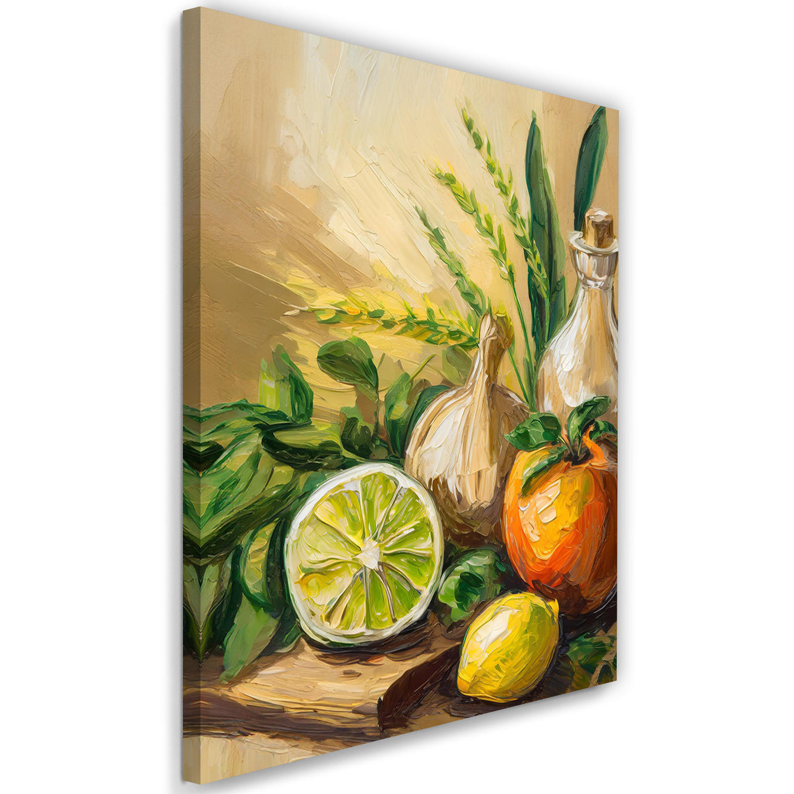 WANDBILD gemüse obst lebensmittel - Beige, Textil (40/60cm) - Feeby