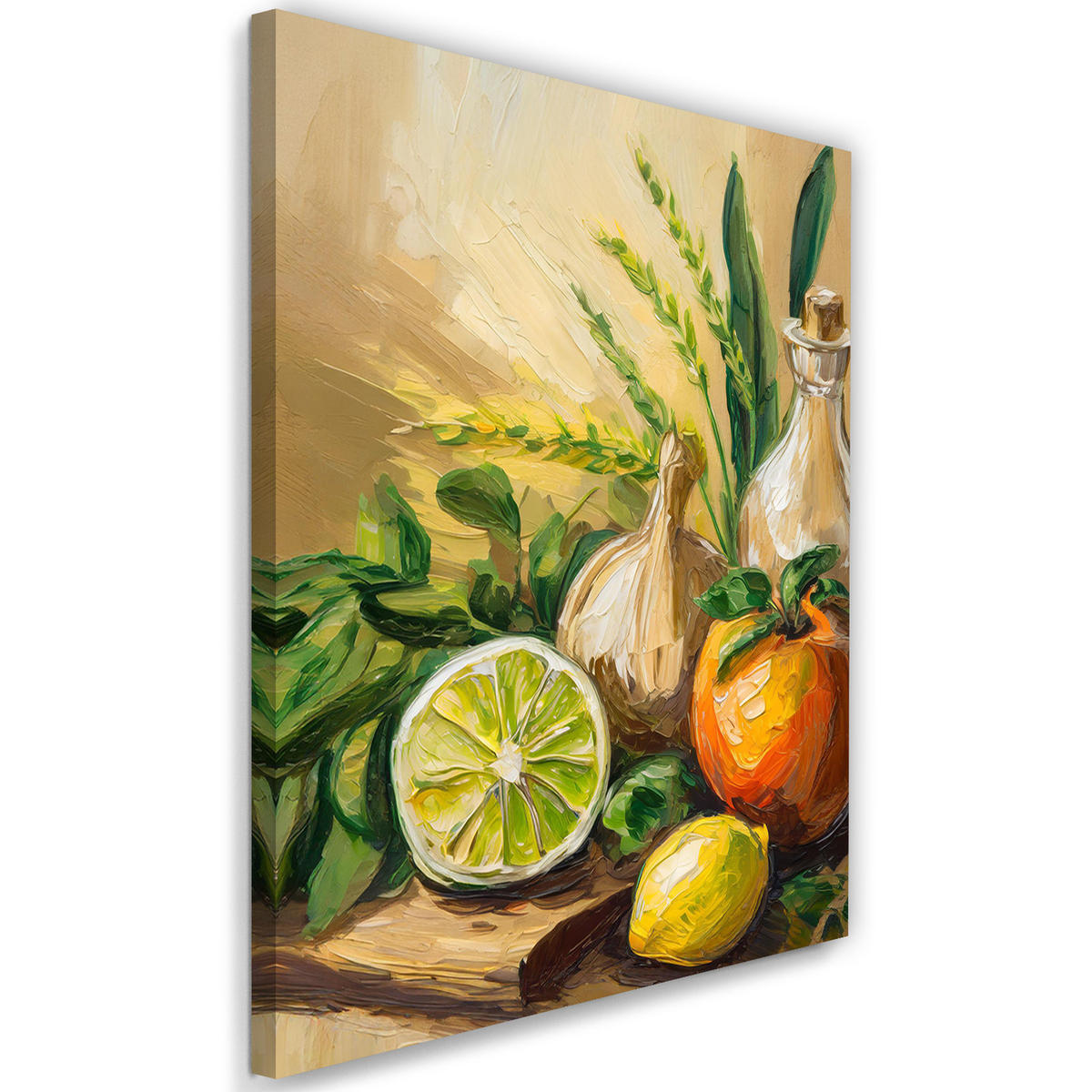 WANDBILD gemüse obst lebensmittel - Beige, Textil (40/60cm) - Feeby