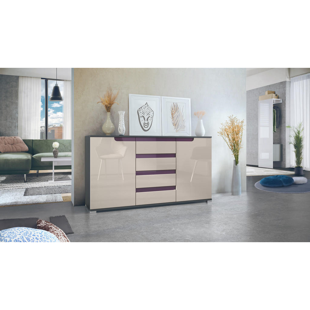 Thumbnail - Vladon Sideboard, Sand, Holzwerkstoff, 138.5x75.5x35 cm, Wohnzimmer, Kommoden & Sideboards, Sideboards