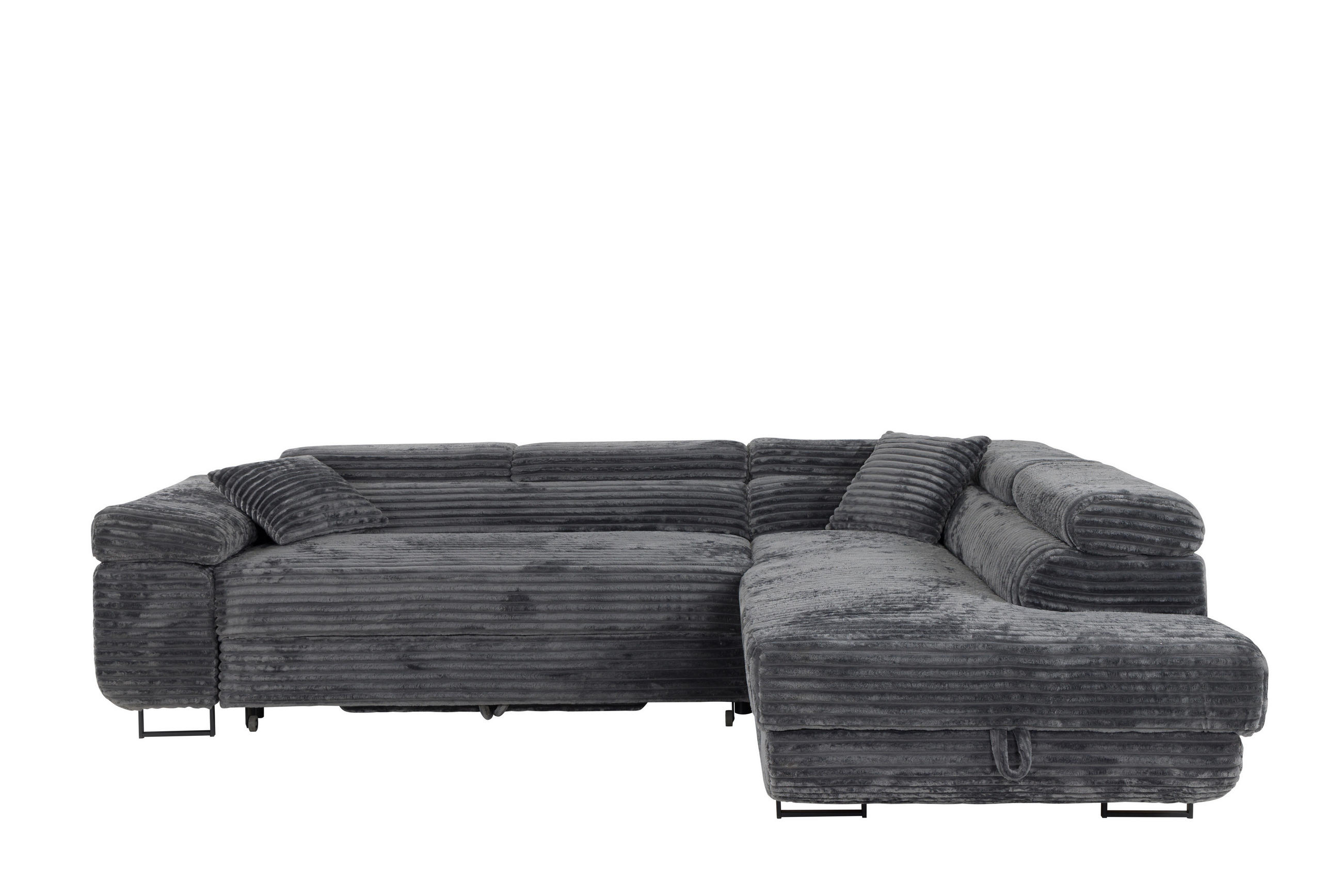 ECKSOFA SERENA L Rechts mit Stauraum, Grau - Grau, Textil (205/275cm) - KS Home Concept