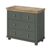 KOMMODE EVOLETTA 90/81/42 cm mit 4 Schubladen Grün - Grün, Holzwerkstoff (90/81/42cm) - MASSENO