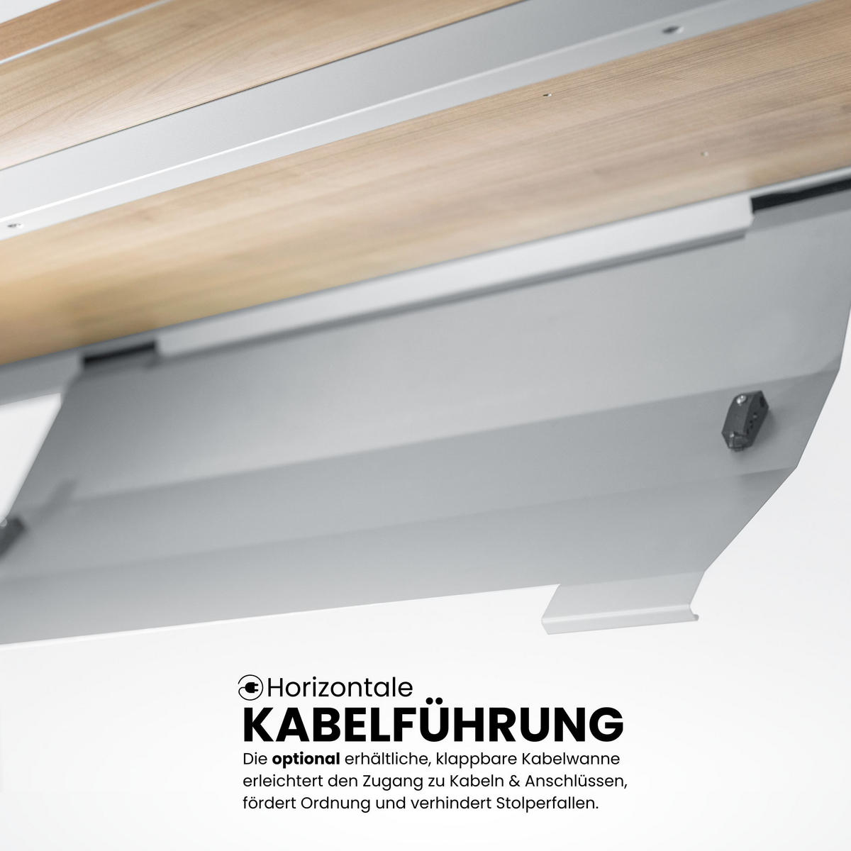 SCHREIBTISCH Serie-R 80/180/74 cm in Grau/Graphitfarben - Graphitfarben/Grau, Holzwerkstoff (80/180/74cm) - bümö
