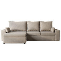 ECKSOFA Paco mit Bettkasten und Schlaffunktion, L-Form/XL-Form, Velourstoff, Universal - Weiß, Holzwerkstoff (276/145cm) - 4ALL HOME