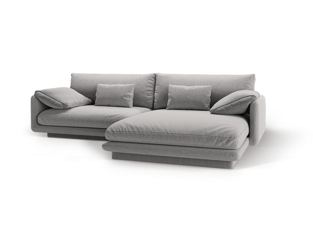 ECKSOFA rechts Torino aus strukturiertem Stoff hellgrau 4 Sitzplätze - Hellgrau, Textil (170/250cm) - Micadoni