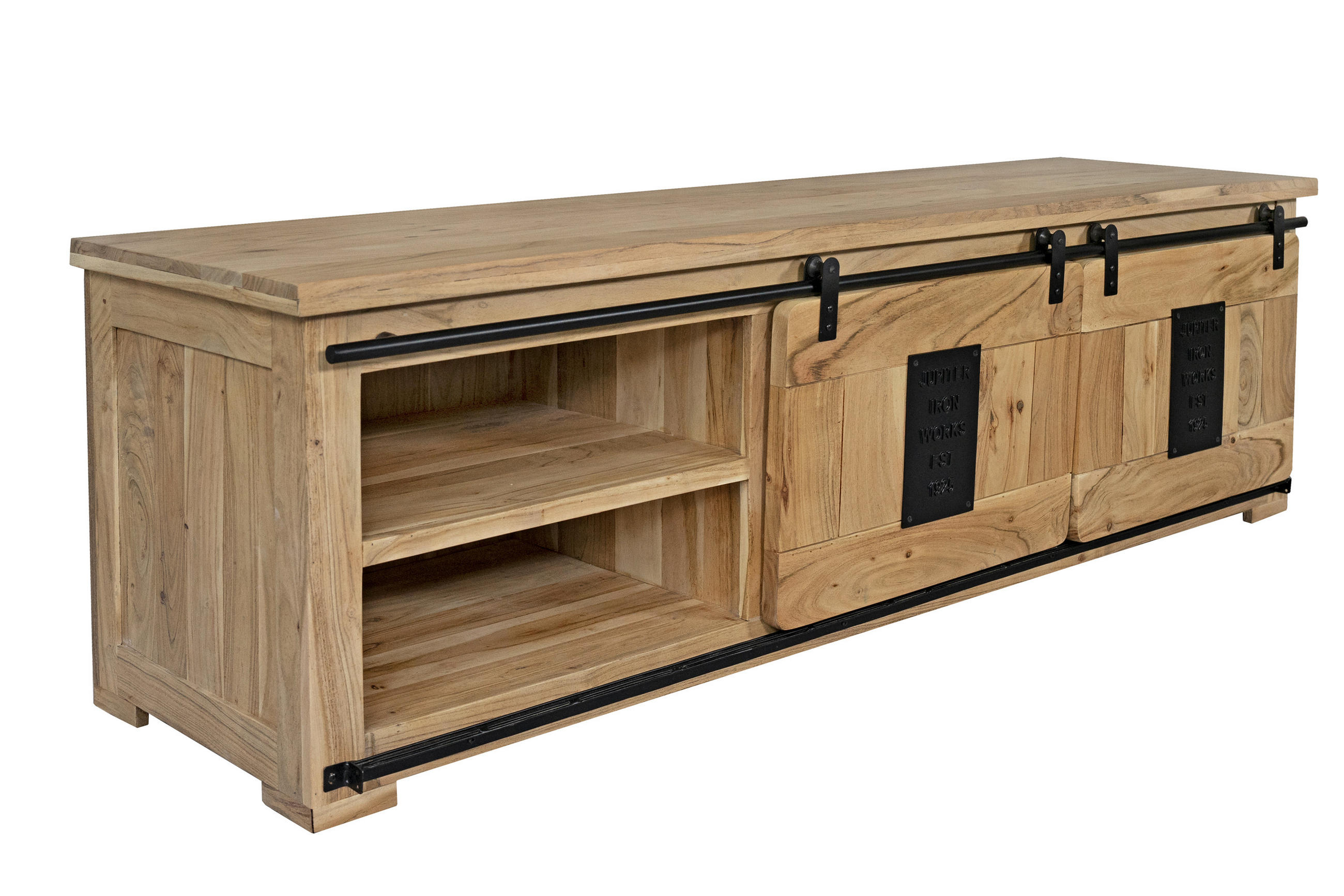LOWBOARD LIBRO - Beige/Naturfarben, Akazienholz/Holz (180/55/50cm) - SAM
