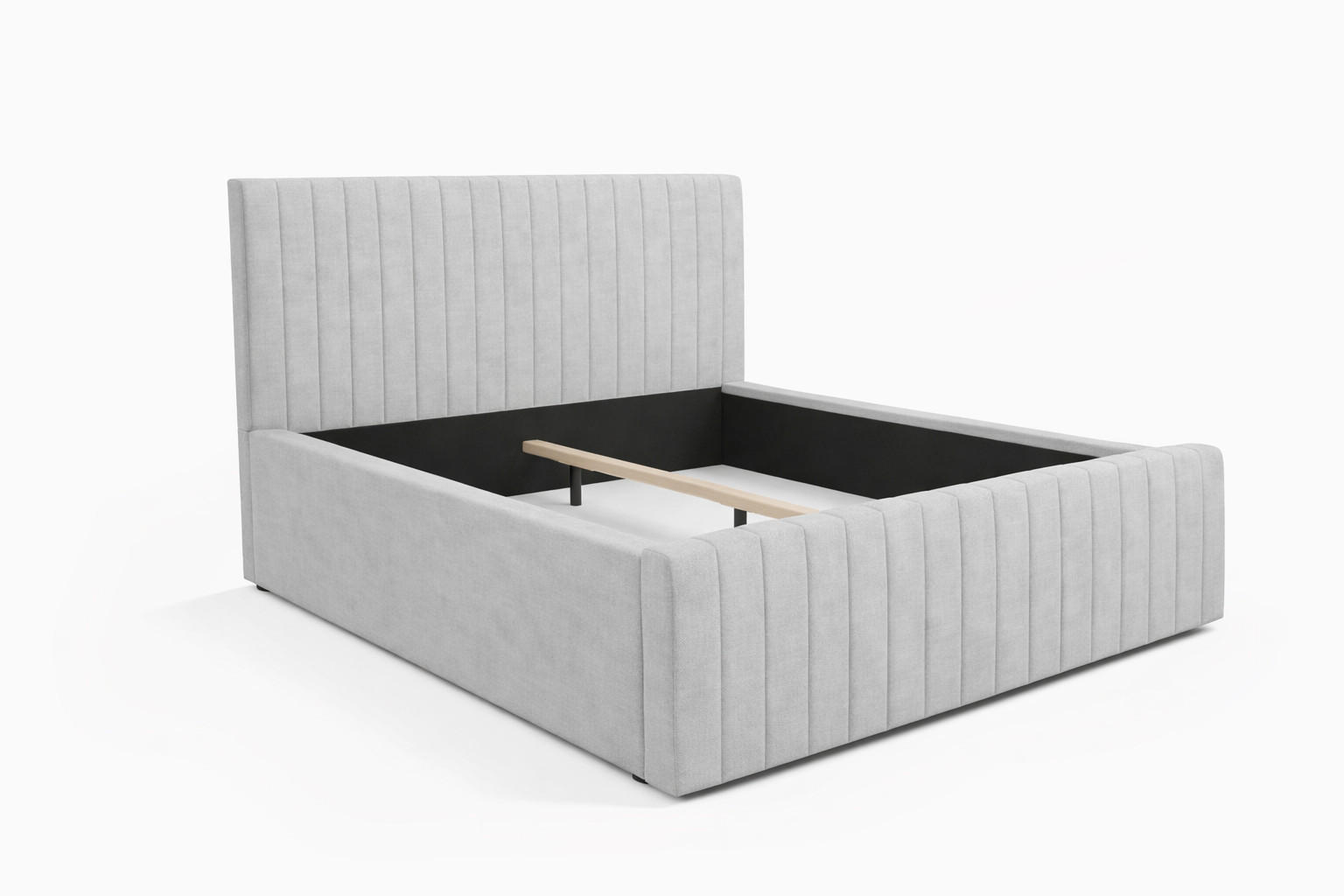 POLSTERBETT BELVIA – 120×200 cm mit Lattenrost, ohne Bettkasten Hellgrau - Hellgrau, Holzwerkstoff (120/200cm) - Milaros Markt