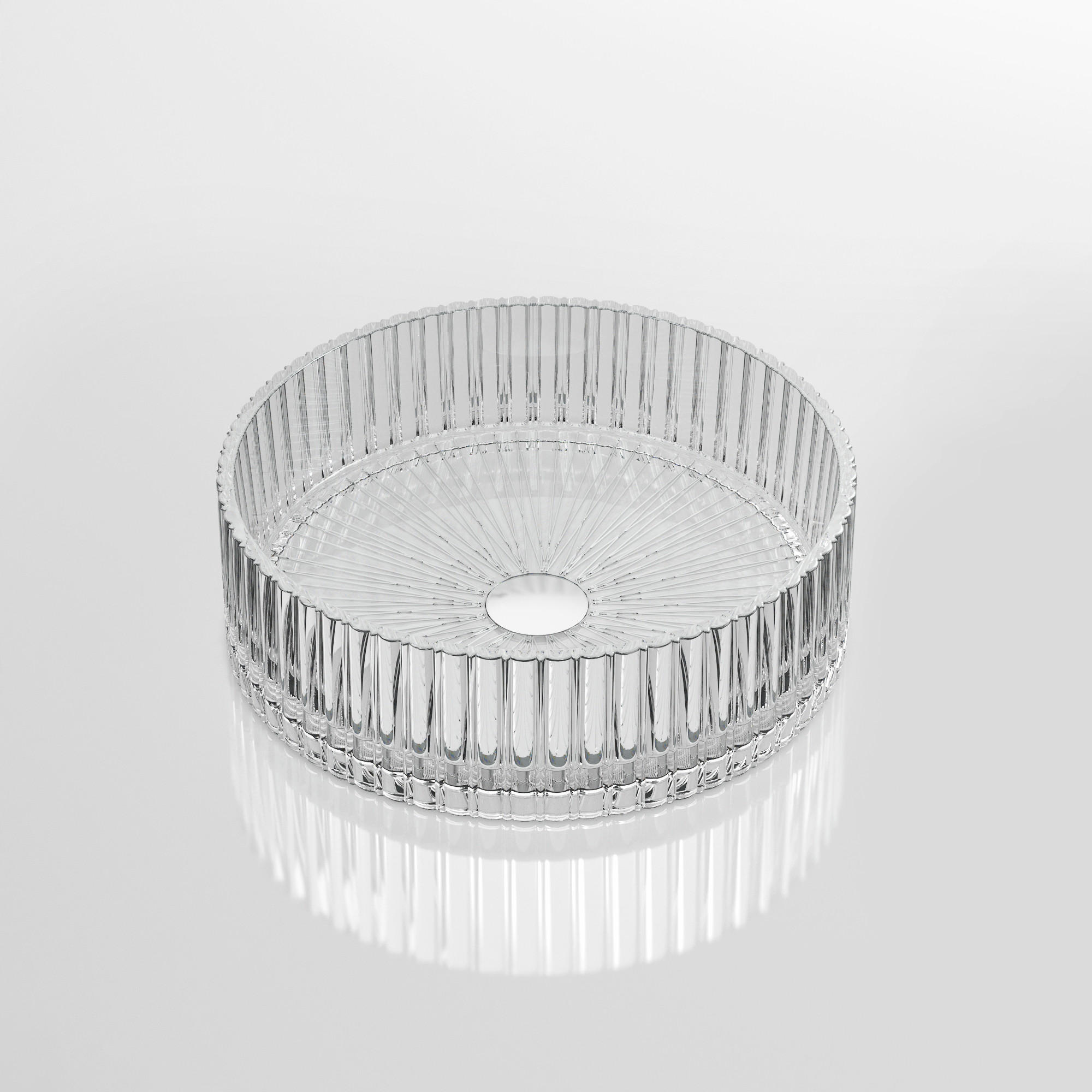 WASCHBECKEN Klarglasspüle Weiß Ø40 / 12 cm - Weiß, Glas (40/12/40cm) - EMKE