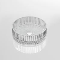 WASCHBECKEN Klarglasspüle Weiß Ø40 / 12 cm - Weiß, Glas (40/12/40cm) - EMKE