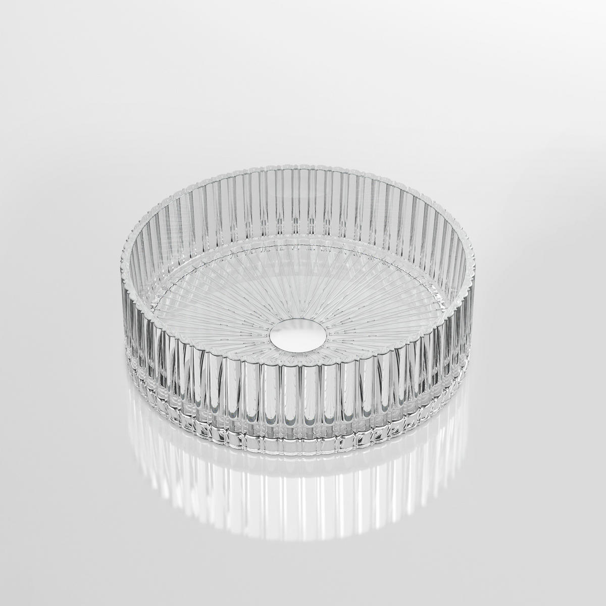 WASCHBECKEN Klarglasspüle Weiß Ø40 / 12 cm - Weiß, Glas (40/12/40cm) - EMKE