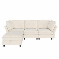 ECKSOFA 225/137/84 cm Beige mit Stauraum‑Hocker - Beige, Textil (225/137cm) - Oxeza