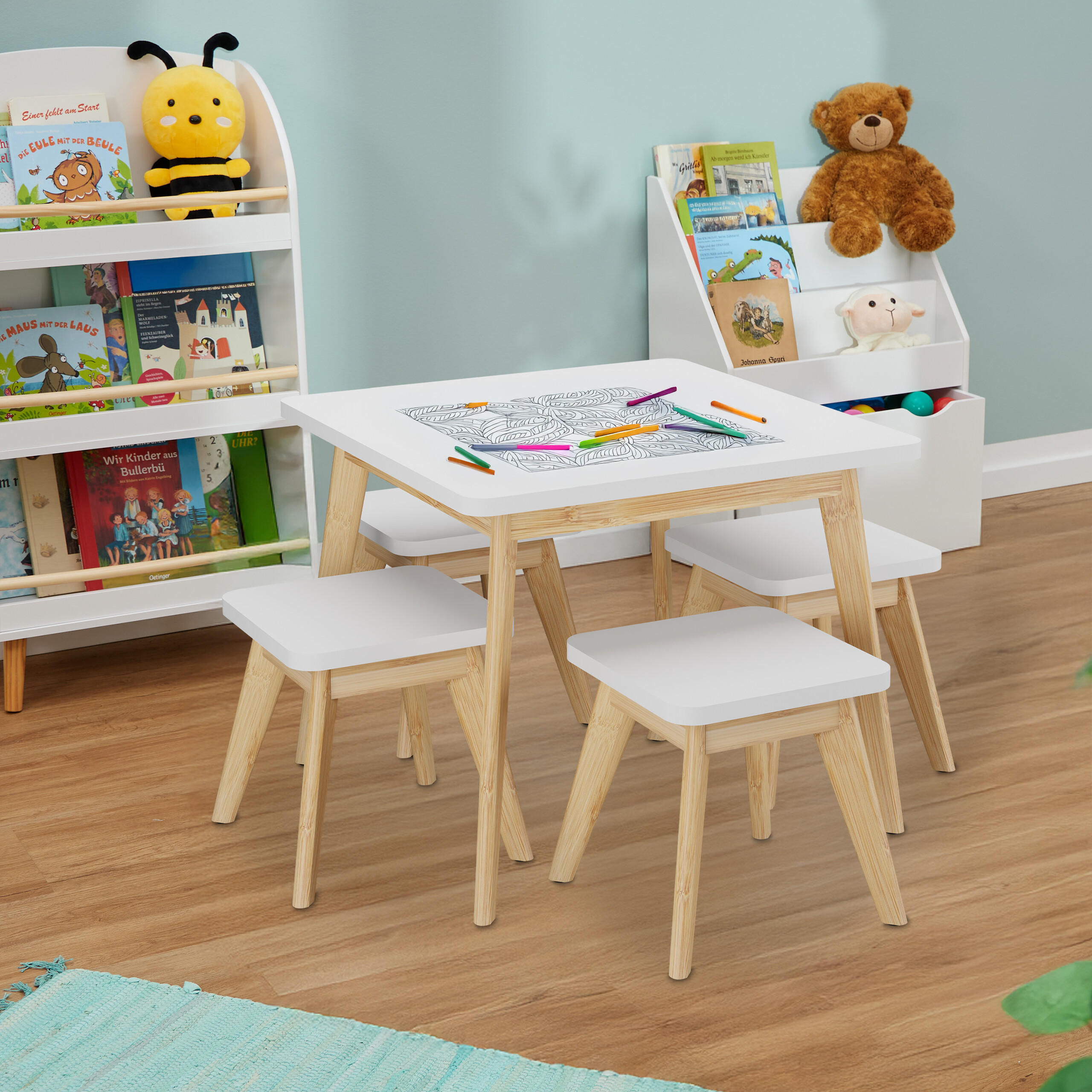 KINDERSITZGRUPPE - Multicolor, Holz/Holzwerkstoff (60/49/60cm) - Relaxdays