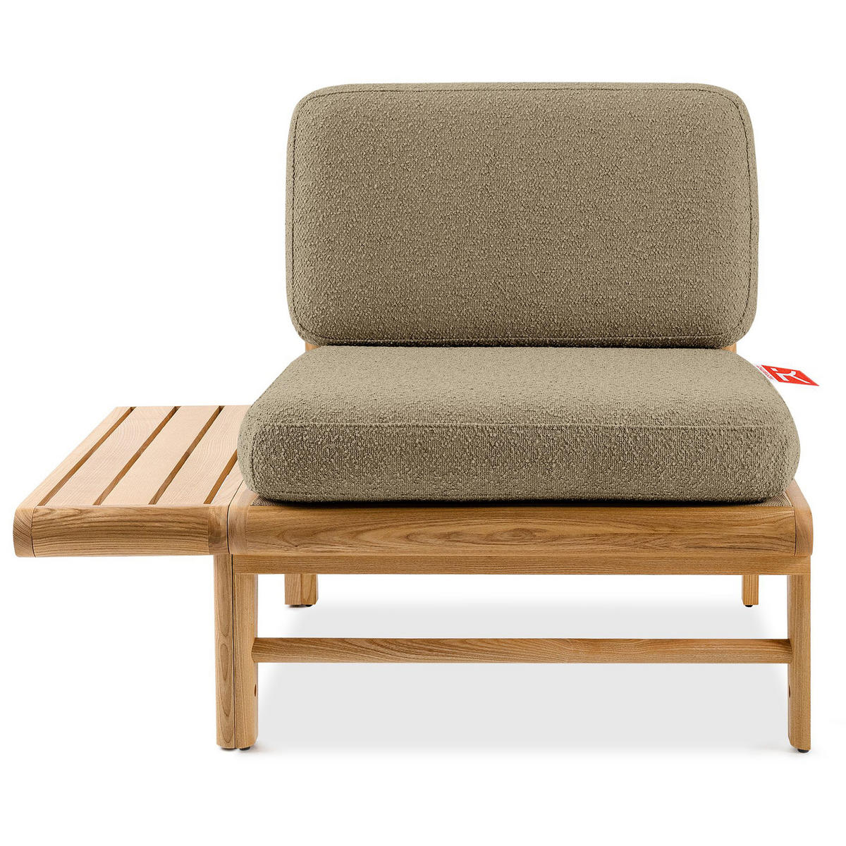 GARTENSOFA ATREDA 2-Sitzer, mit beideseitig Ablagen - Beige, Holz/Textil (190/74/80cm) - KONSIMO®