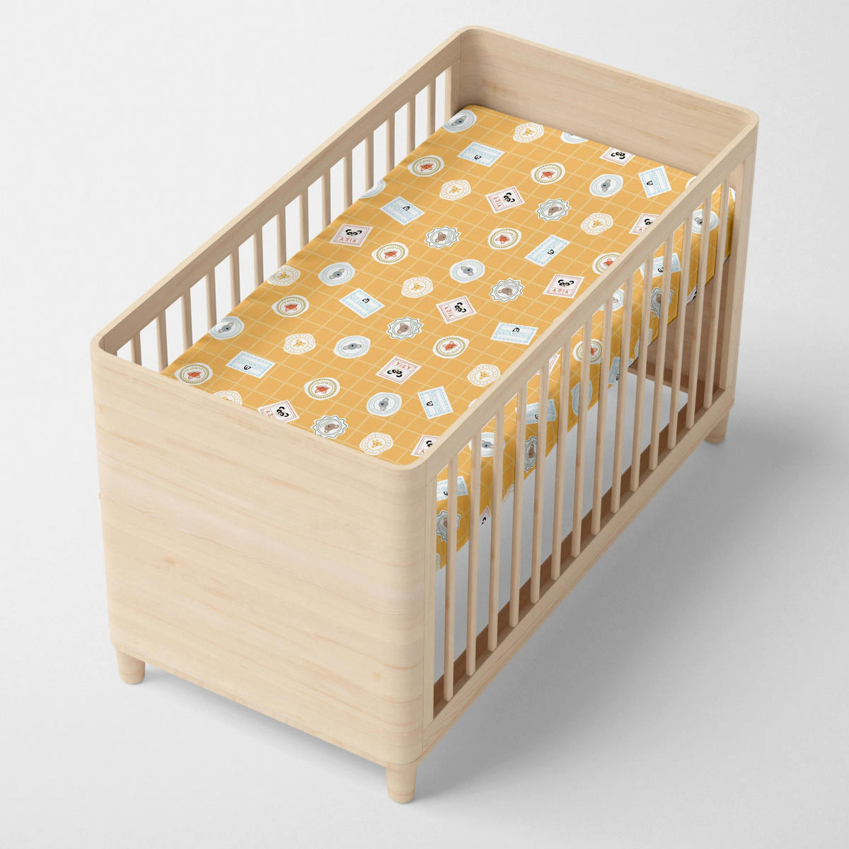 SPANNBETTTUCH world trip 60x120x14 cm (kinderbett) mehrfarbig - Multicolor, Textil (70/140cm) - Happy Friday