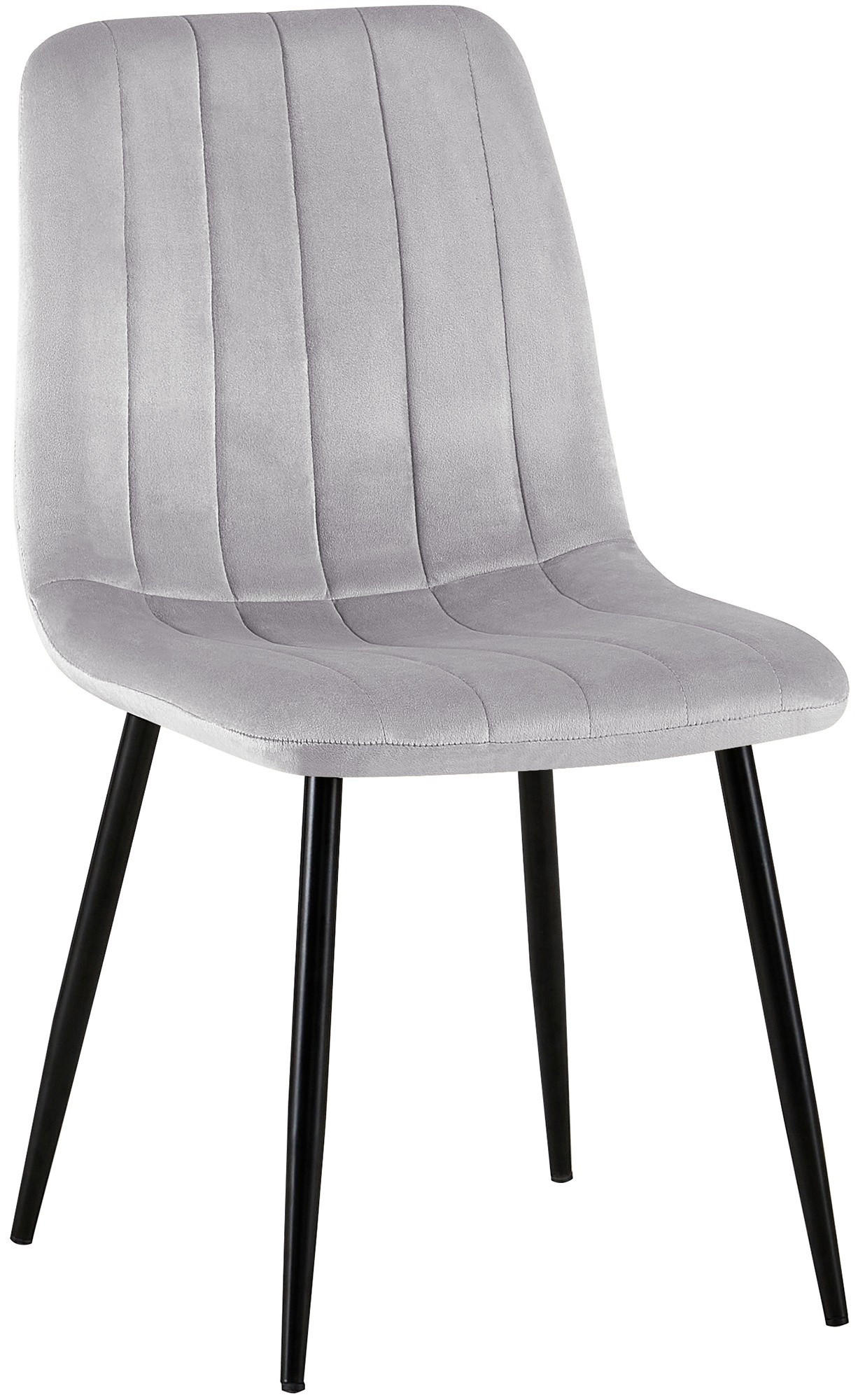 STUHL Samt Grau - Schwarz/Grau, Textil/Metall (45/88/53cm) - CLP