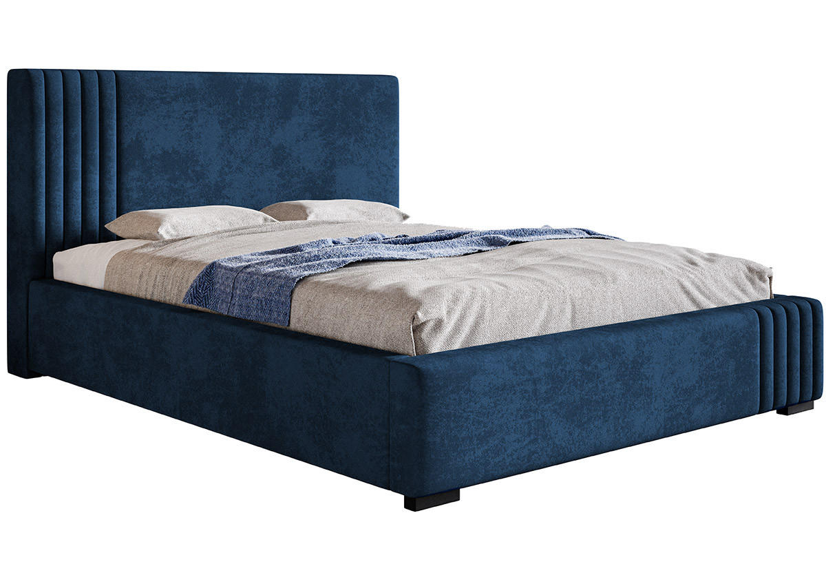 BETT Blau BEN 13 Mit Bettkasten 160x200 cm - Dunkelblau, Textil (160/200cm) - Sepro Meble