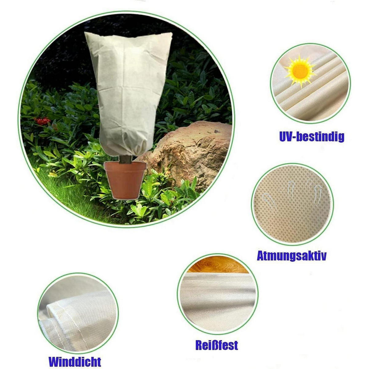 PFLANZENSCHUTZHAUBE Winterschutz 60 x 80 cm beige - Beige, Textil (10/5/15cm)