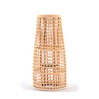 LATERNE Iva 50 Bambus, mit Windlicht-Glaseinsatz naturfarben - Naturfarben, Holz (25/50/25cm) - CREEDWOOD
