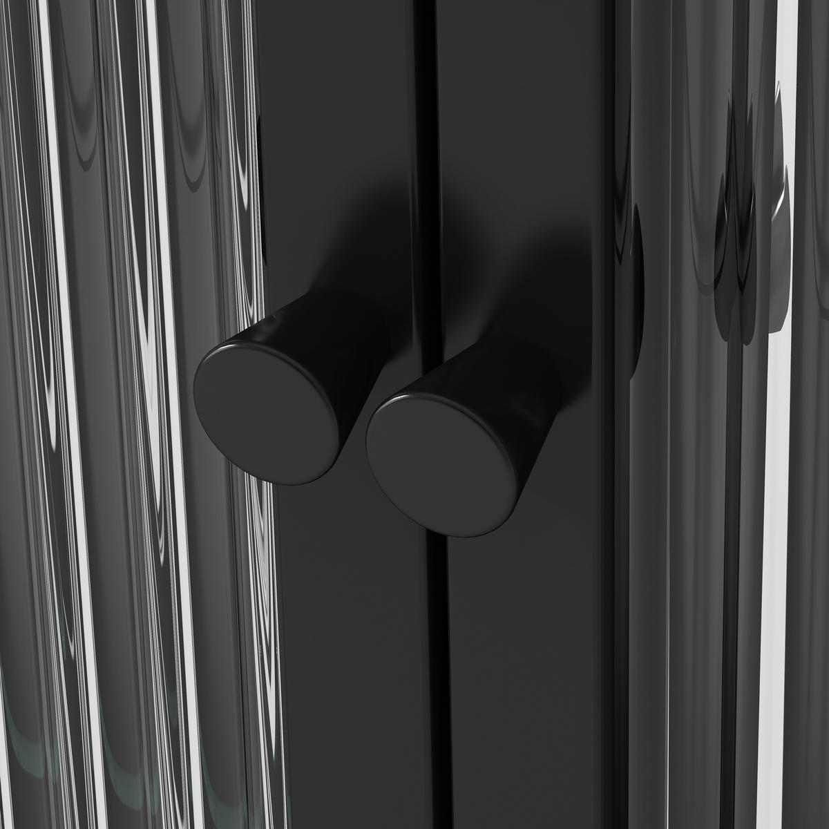 KÜCHENOBERSCHRANK 90x20x70 cm Schwarz aus Glas & Metall mit 3 Türen & 28kg Tragkraft - Schwarz, Glas (90/70/20cm) - Modfu