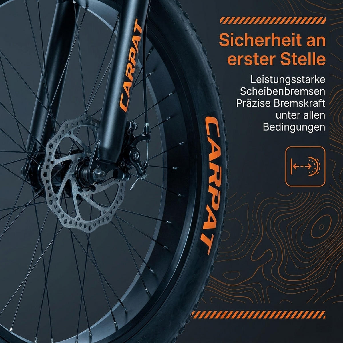 MOUNTAINBIKE 26 Zoll Schwarz – 4.0 Zoll Fettreifen – 2x8 Gangschaltung – Aluminiumlegierung - Schwarz/Orange, Metall (24cm) - Oxeza
