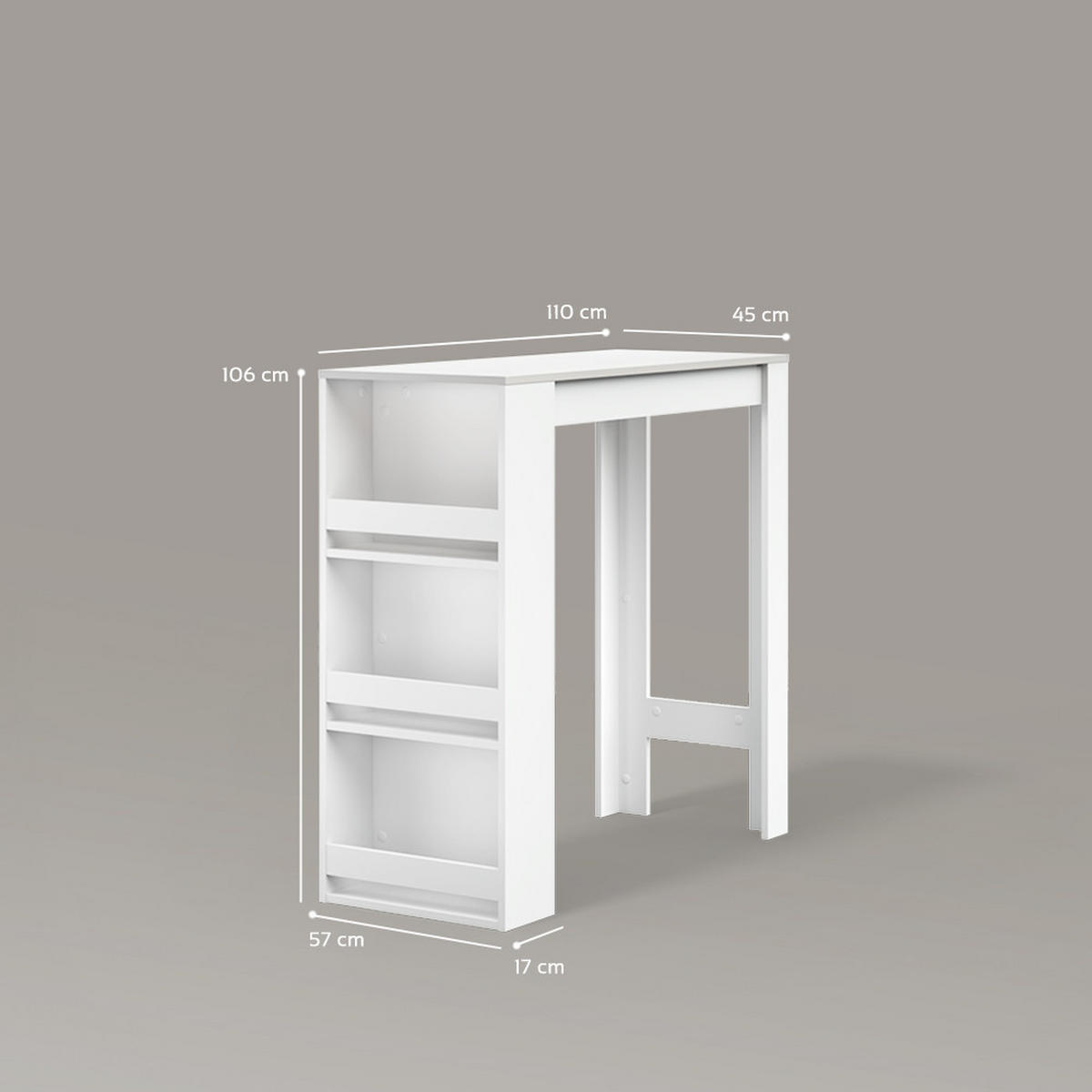 BARTISCH Regusa Weiß 45 x 110 cm - Weiß, Holzwerkstoff (110/45/106cm) - Livinity®