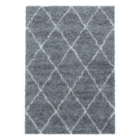 TEPPICH Hochflor Shaggy Geometrisch Polypropylen Wohnzimmer Grau Läufer 60x110 - Grau, Textil (60/110cm) - KADIMA DESIGN