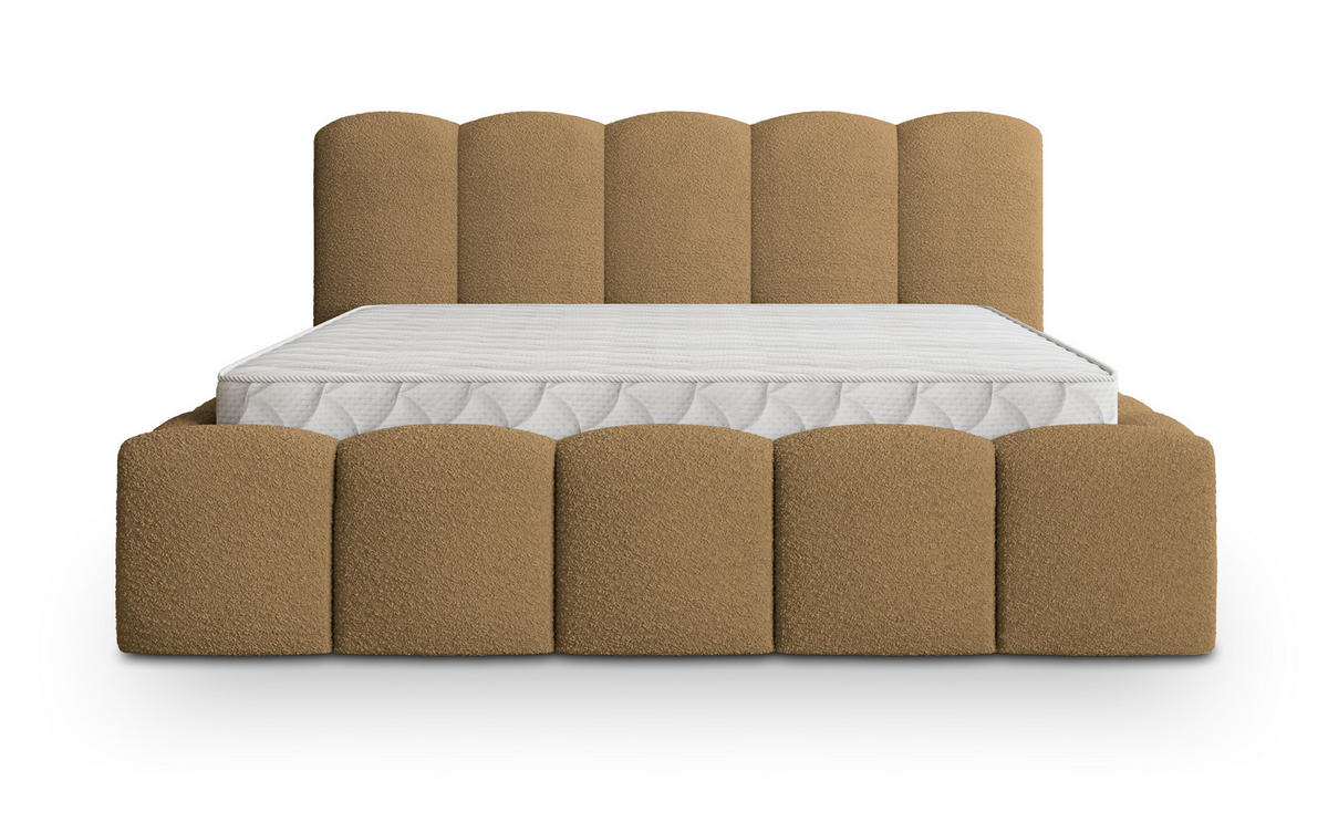 POLSTERBETT FALINA Q 120x200 cm mit Bettkästen - Orange - Orange, Holz/Textil - MASSENO