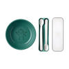 KINDERSCHALE MIT FÜTTERLÖFFEL Mio deep turquoise 3er Set - Türkis, Kunststoff (12.7/4.5/12.7cm) - Mepal
