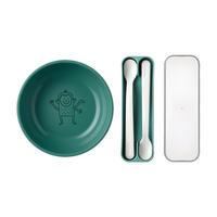 KINDERSCHALE MIT FÜTTERLÖFFEL Mio deep turquoise 3er Set - Türkis, Kunststoff (12.7/4.5/12.7cm) - Mepal