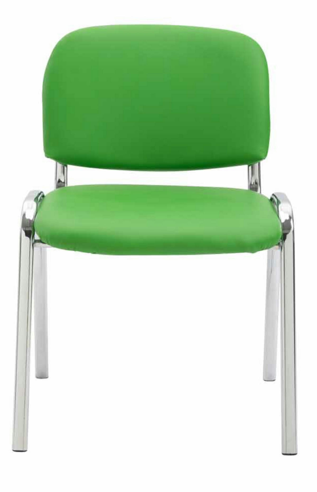 BESUCHERSTUHL 4er Set Lederlook grün - Grün, Textil/Metall (54/79/48cm) - CLP
