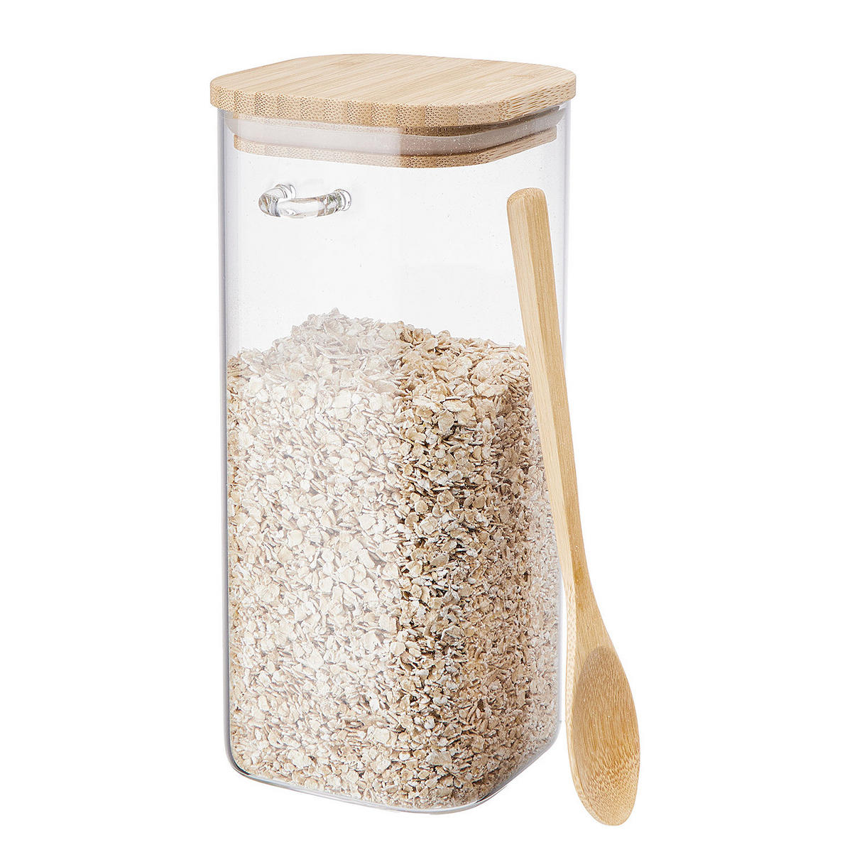 VORRATSGLAS (4er Set) Composition - Transparent, Glas/Holz (12/24/10cm) - Butlers