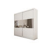 SCHWEBETÜRENSCHRANK ROSALIA 200/216/61 cm 2-türig mit Spiegel Weiß - Weiß, Holzwerkstoff (200/216/61cm) - MASSENO