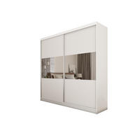 SCHWEBETÜRENSCHRANK ROSALIA 200/216/61 cm 2-türig mit Spiegel Weiß - Weiß, Holzwerkstoff (200/216/61cm) - MASSENO