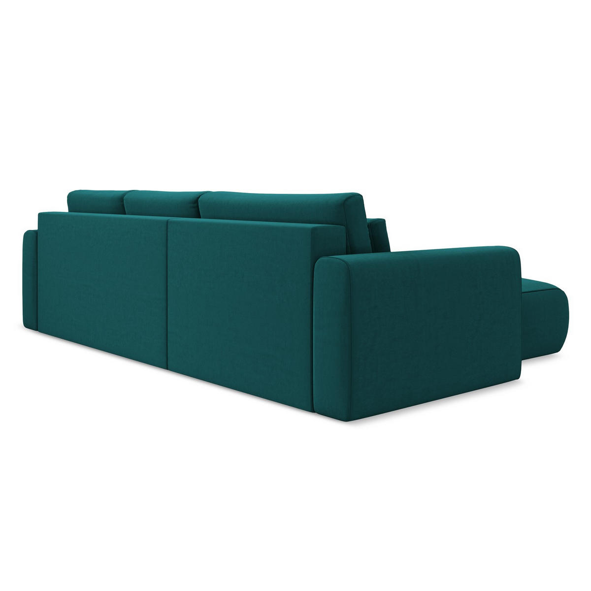 ECKSOFA mit Schlaffunktion Samt Stoff Blau - Blau/Petrol, Kunststoff/Textil (149/278cm) - LaMiaSofa