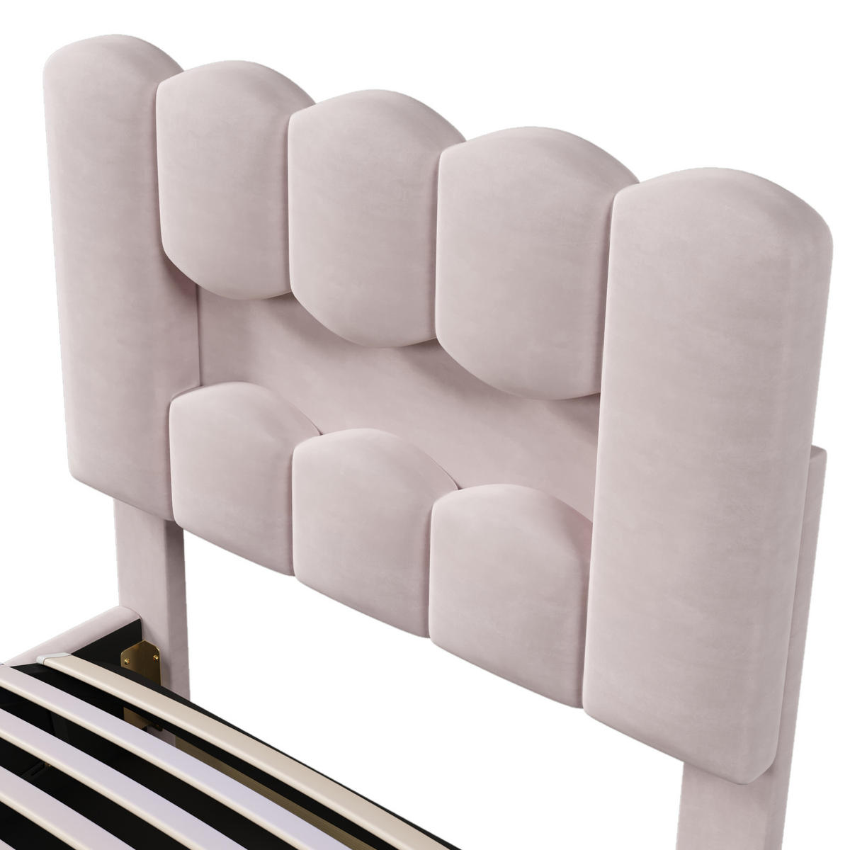 POLSTERBETT mit LED-Beleuchtung 90/200 cm mit Bettkasten in Rosa - Rosa, Textil (90/200cm) - BEAOK