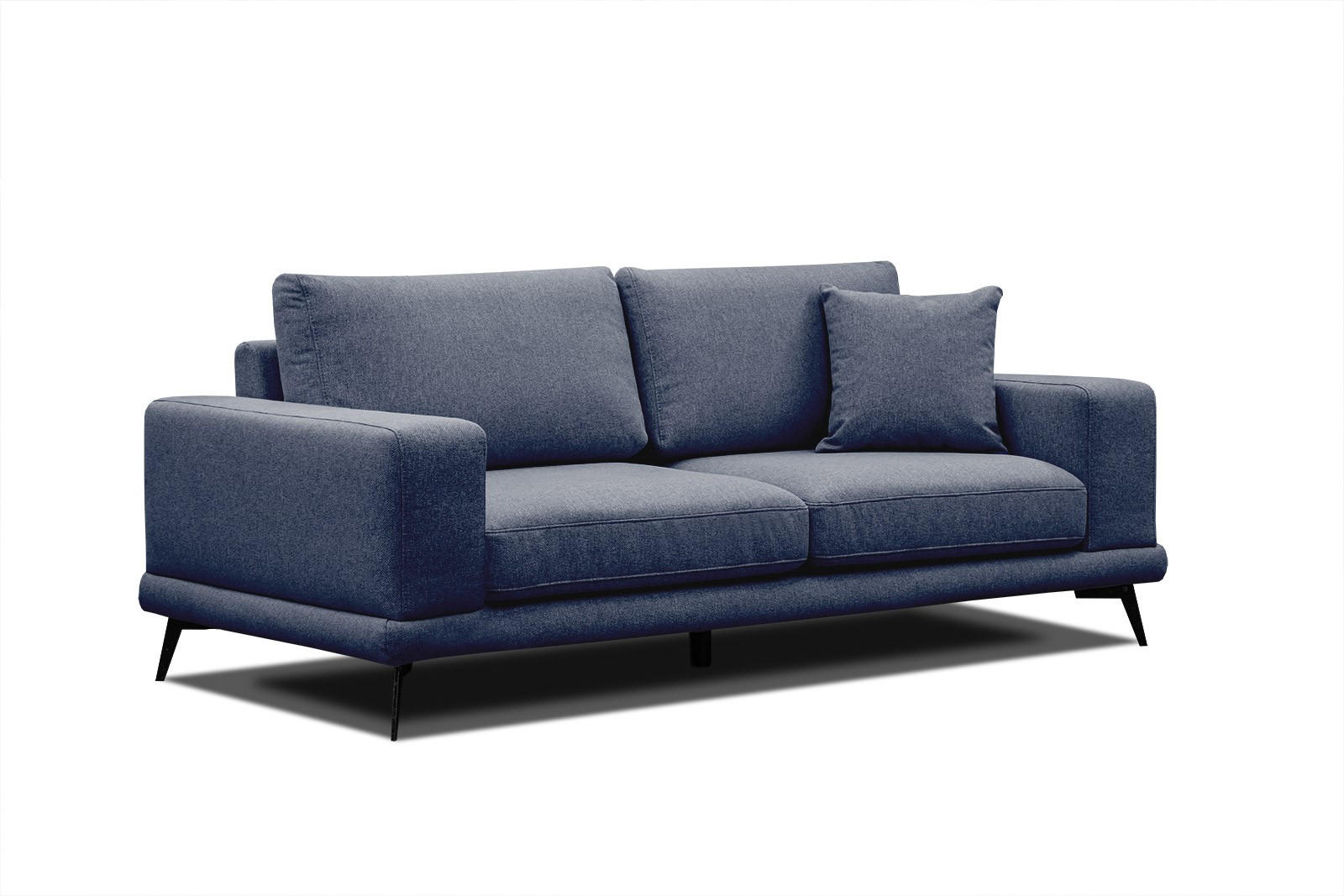 SOFA MEDIOLANE 2,5-Sitzer, dunkelblau - Dunkelblau, Holzwerkstoff/Textil (203/87/96cm) - Courtois Laville