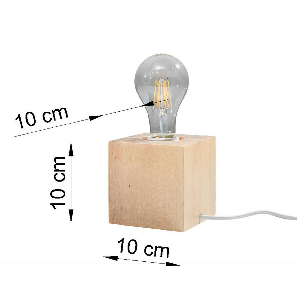 TISCHLEUCHTE ARIZ Holzoptik Braun - Braun, Holz (10/10/10cm)