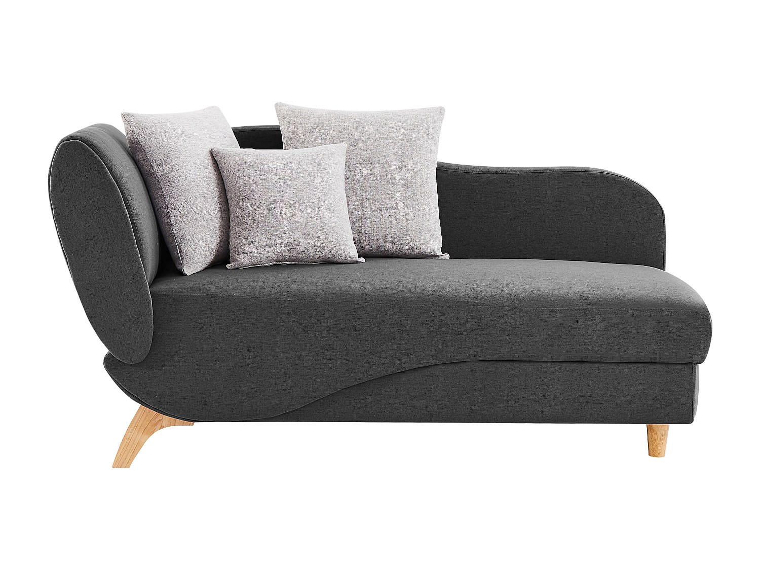 RECAMIERE mit Schlaffunktion - 1 Person - Stoff - Anthrazitgrau - - Anthrazit, Textil (160/81/80cm) - Vente-Unique