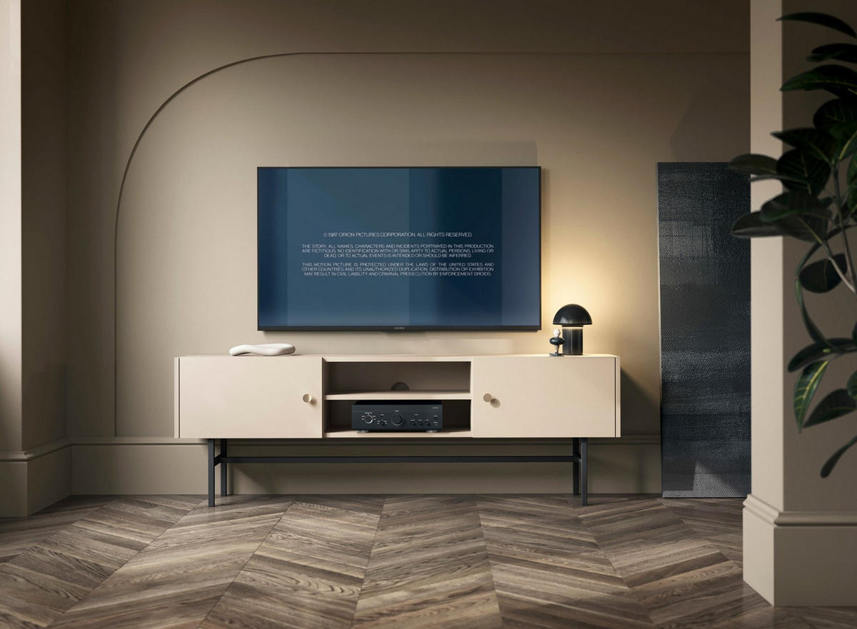 TV-LOWBOARD Divenos Greige 155 cm - Taupe/Goldfarben, Holzwerkstoff/Metall (155/52/35cm) - Selsey