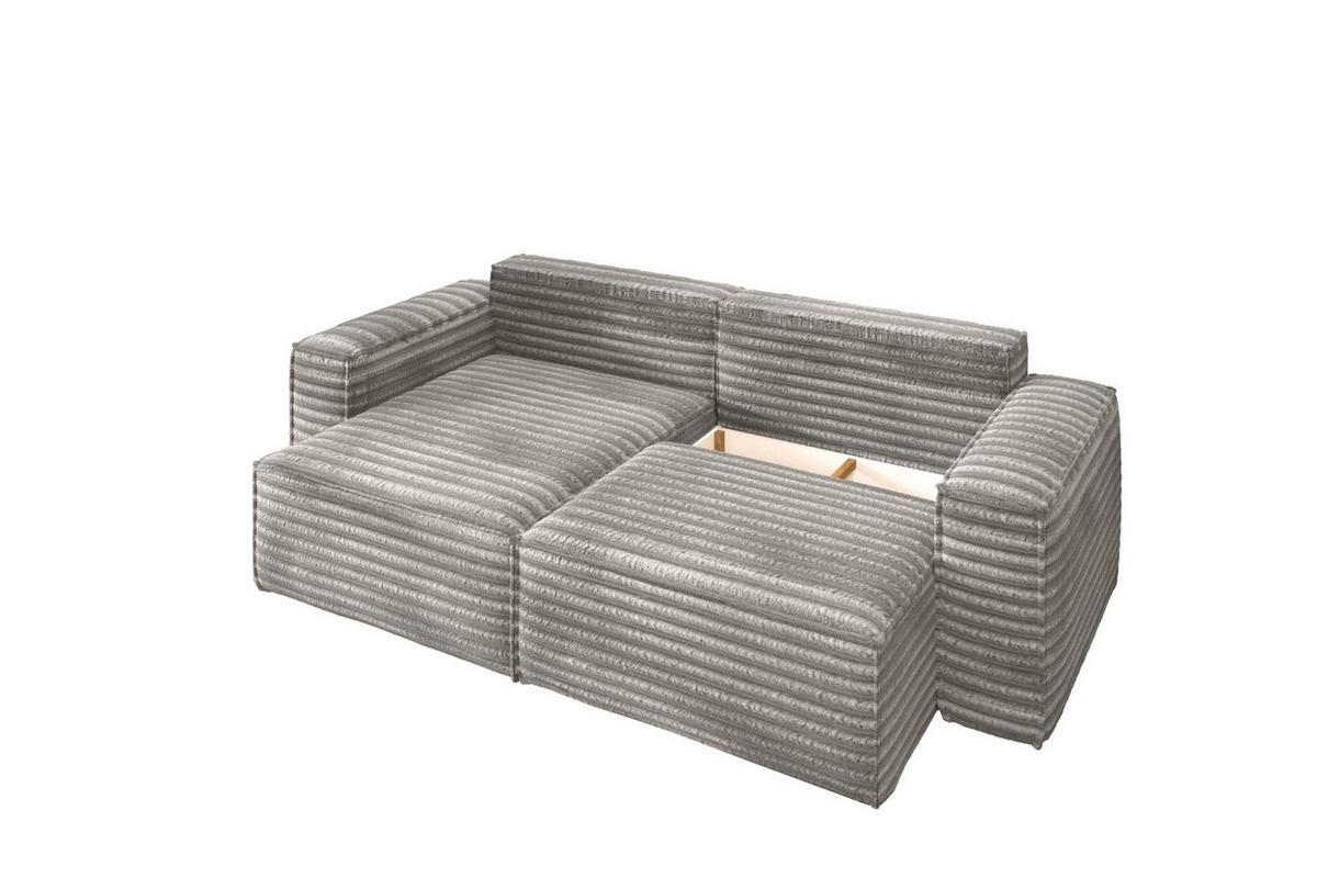 ECKSOFA Schlafsofa Madlen - Grau, Holzwerkstoff/Textil (248/140cm) - Fun Möbel