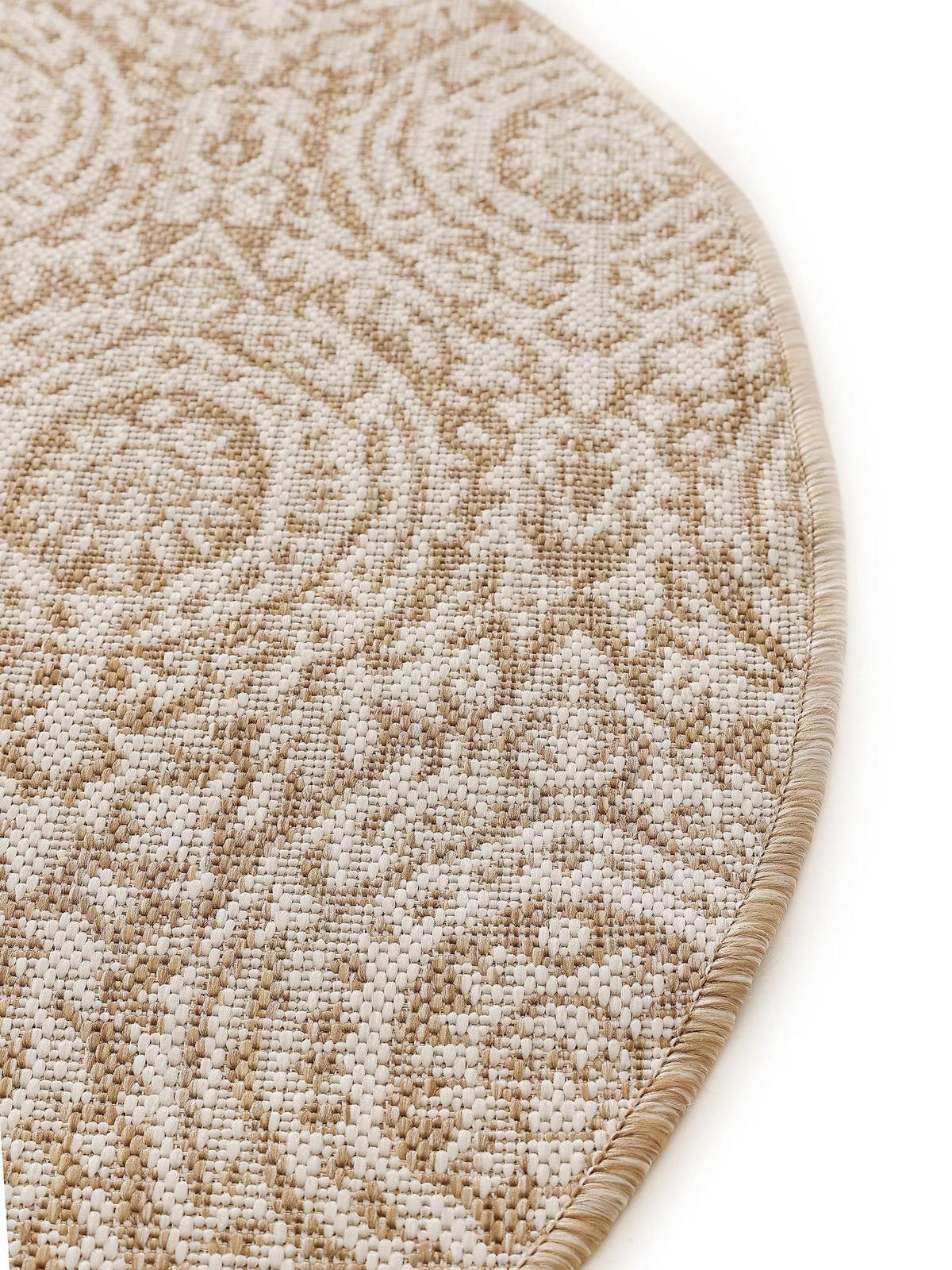 OUTDOORTEPPICH rund Cleo Cream/Beige ø 120 cm rund - Creme, Textil (120/120cm) - benuta Nest
