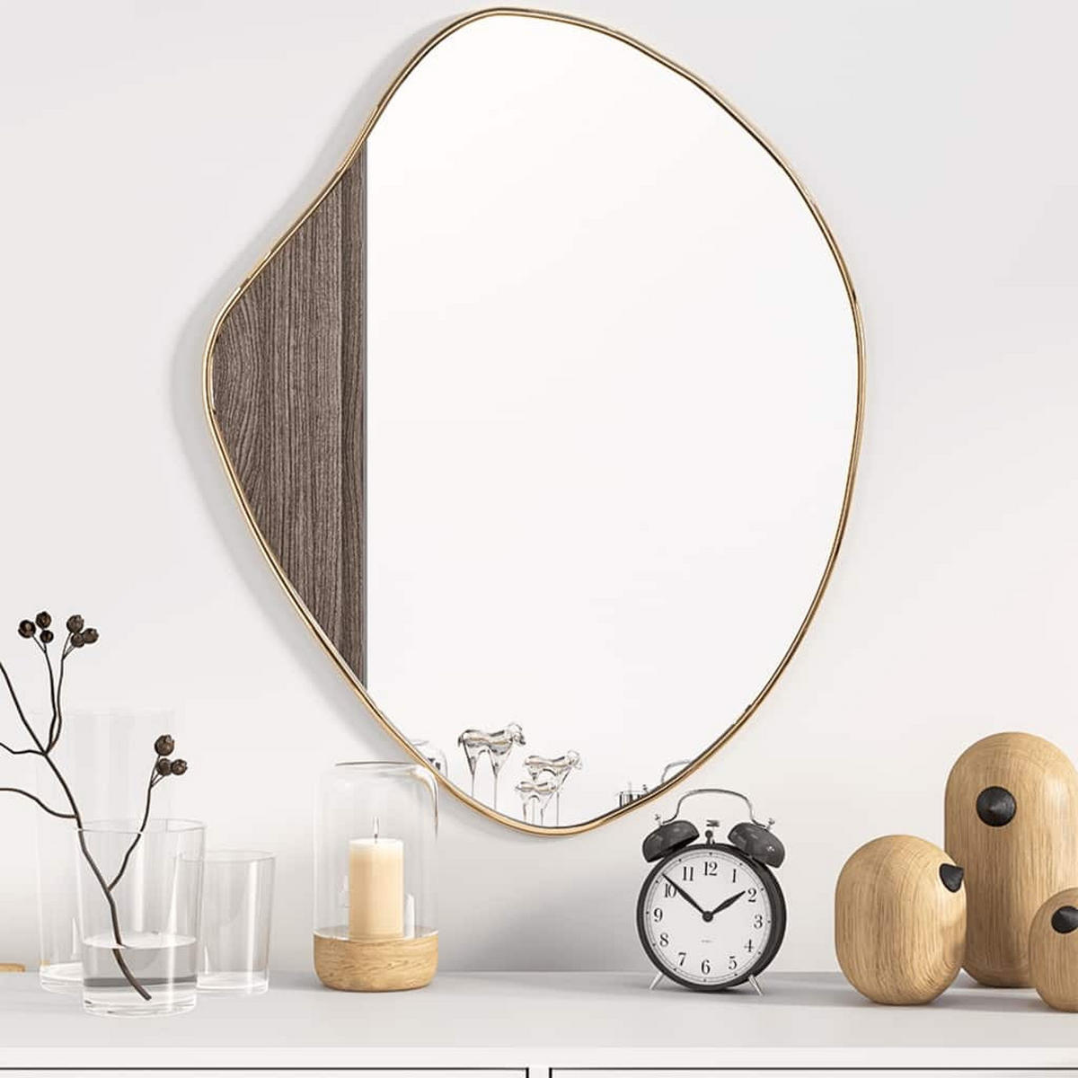 WANDSPIEGEL Golden 60/50 Cm - Goldfarben, Glas (50/60/60cm) - vidaXL