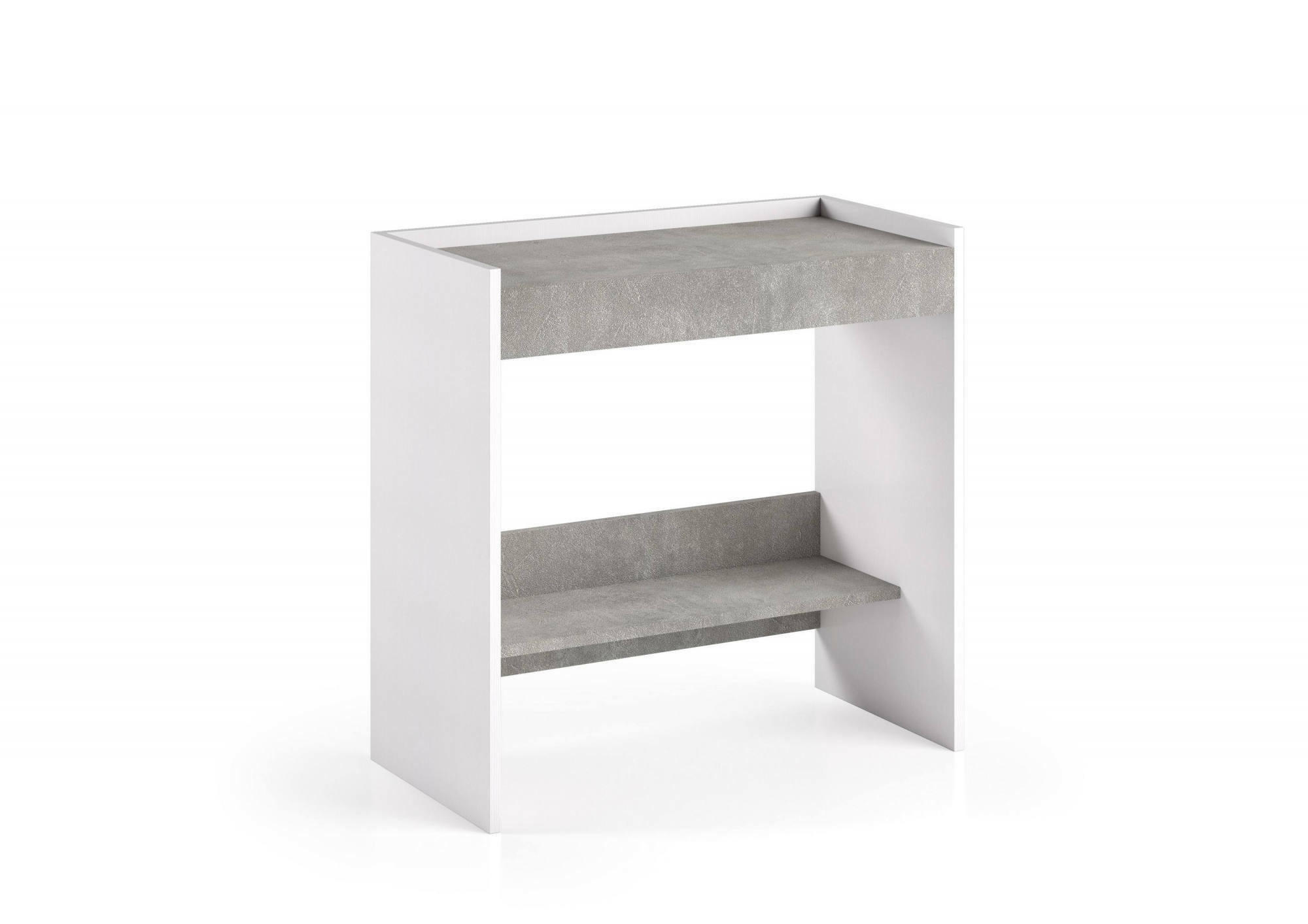 SCHREIBTISCH Weiß, Zement 40/80/79 cm - Weiß/Grau, Holzwerkstoff (40/80/79cm) - DMORA
