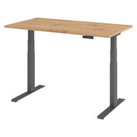 SCHREIBTISCH elektrisch XDKB 80/140/74 cm in Wildeiche/Graphitfarben - Wildeiche/Graphitfarben, Holzwerkstoff (80/140/74cm) - bümö