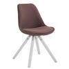 STUHL Stoff braun - Weiß/Braun, Holz/Textil (48/84/56cm) - CLP