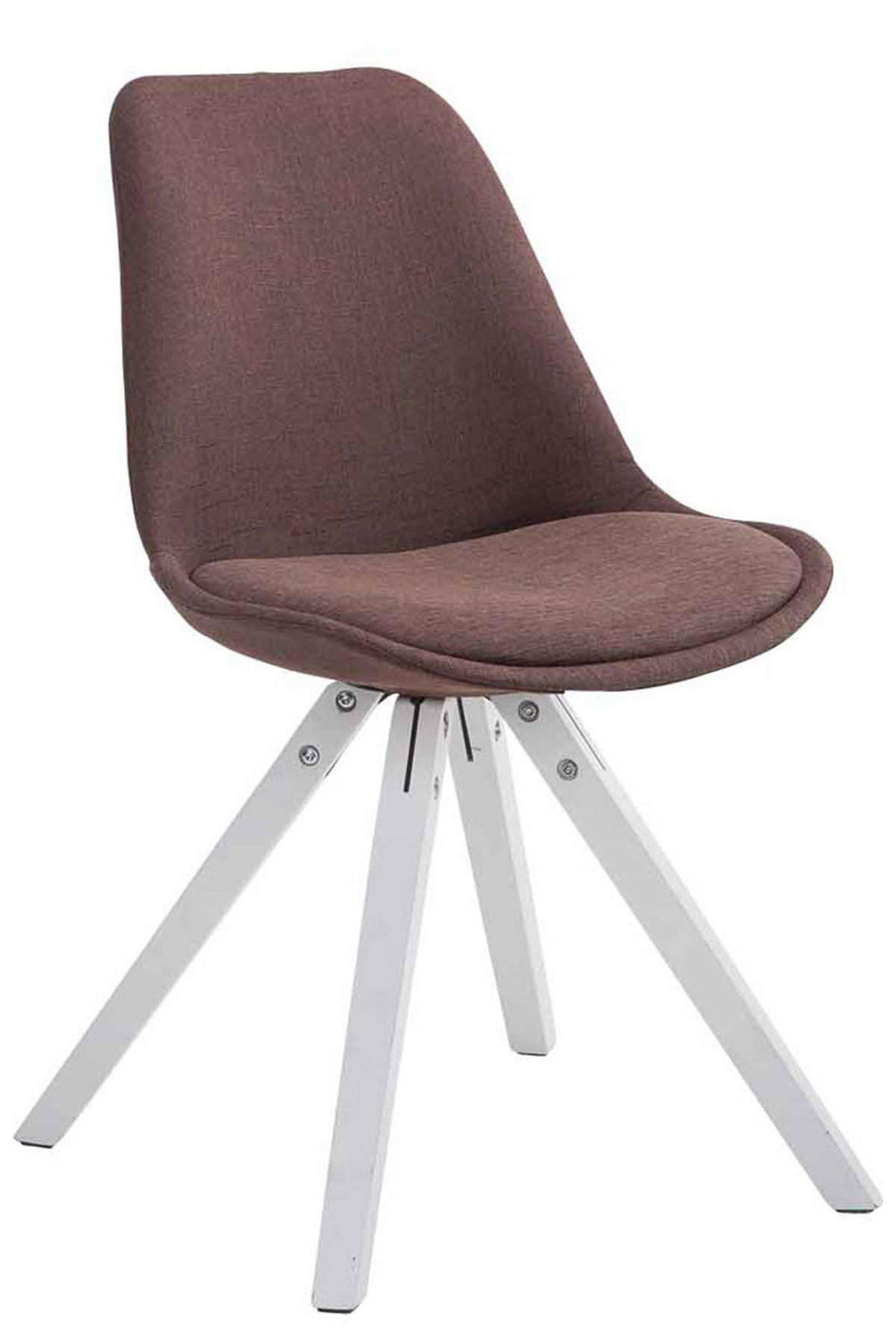 STUHL Stoff braun - Weiß/Braun, Holz/Textil (48/84/56cm) - CLP