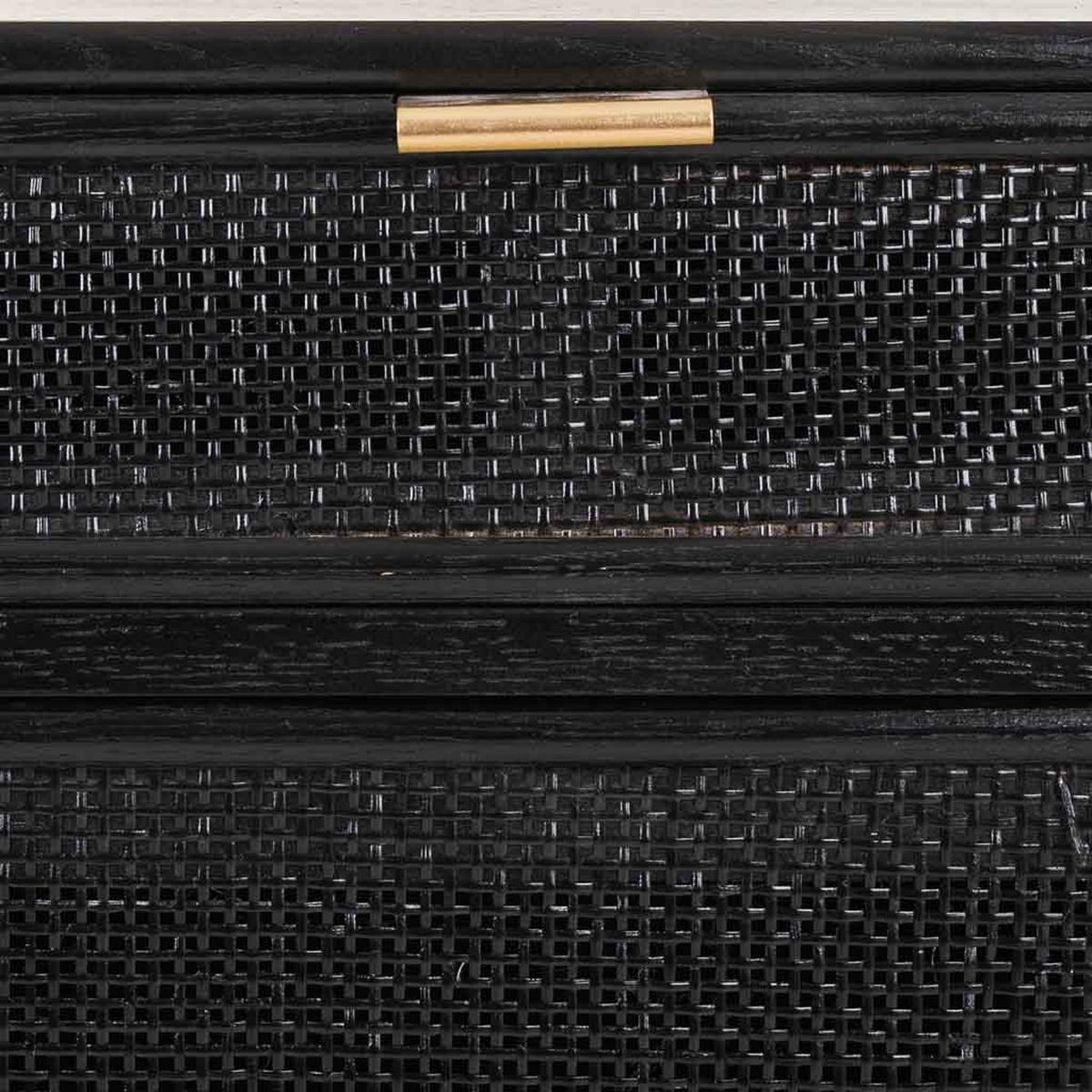 NACHTTISCH aus Holz und Gitter, schwarz, 42x37x71cm - Schwarz, Holz (42/71/36.5cm) - Wanderlust