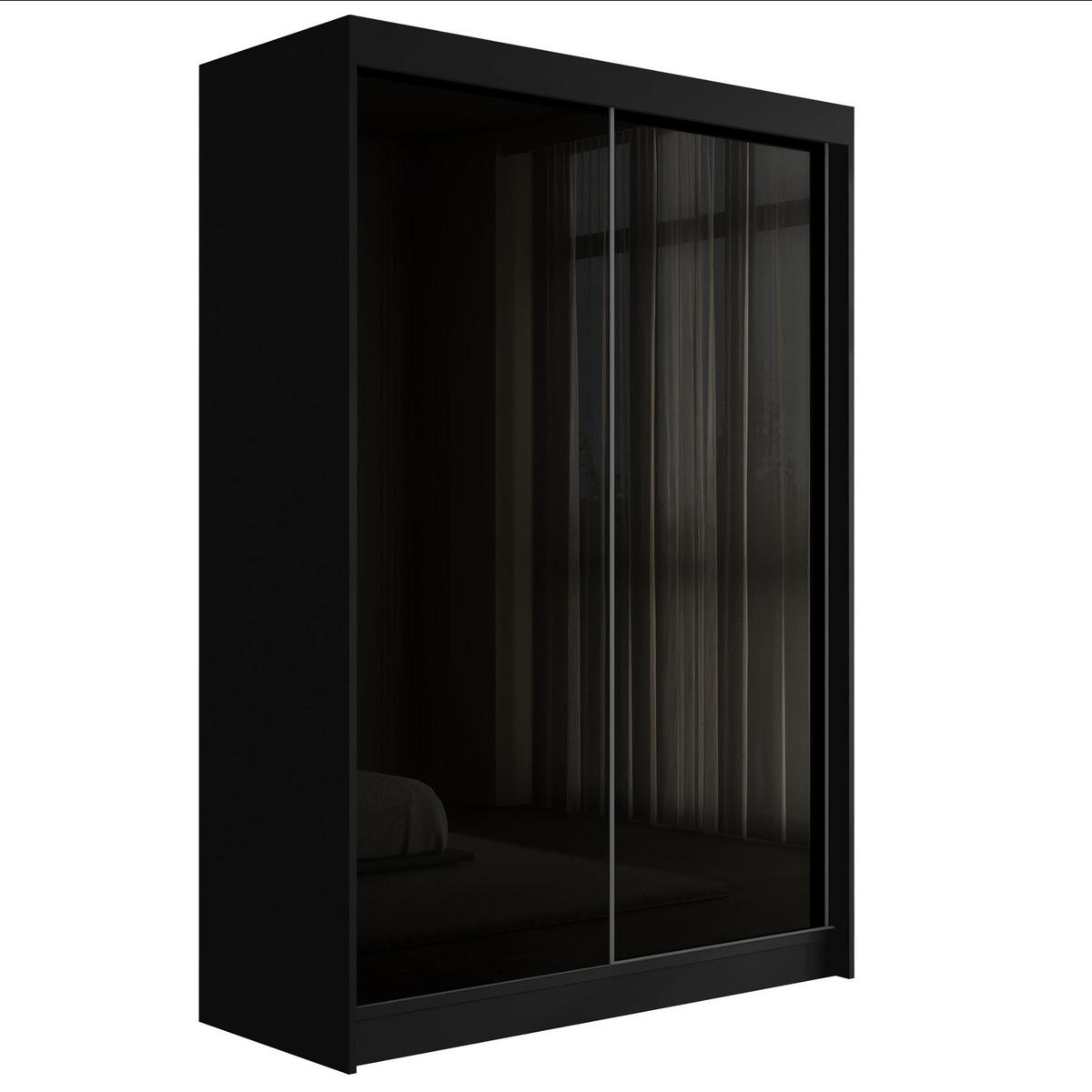 KLEIDERSCHRANK PEKA - 120 cm - Schwarz - Schwarz, Holzwerkstoff (120/215/61cm) - ALTDECOR