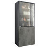 VITRINE Granada Beton Dunkel Optik - Dunkelgrau, Holzwerkstoff (50/122.5/34.5cm) - Vladon