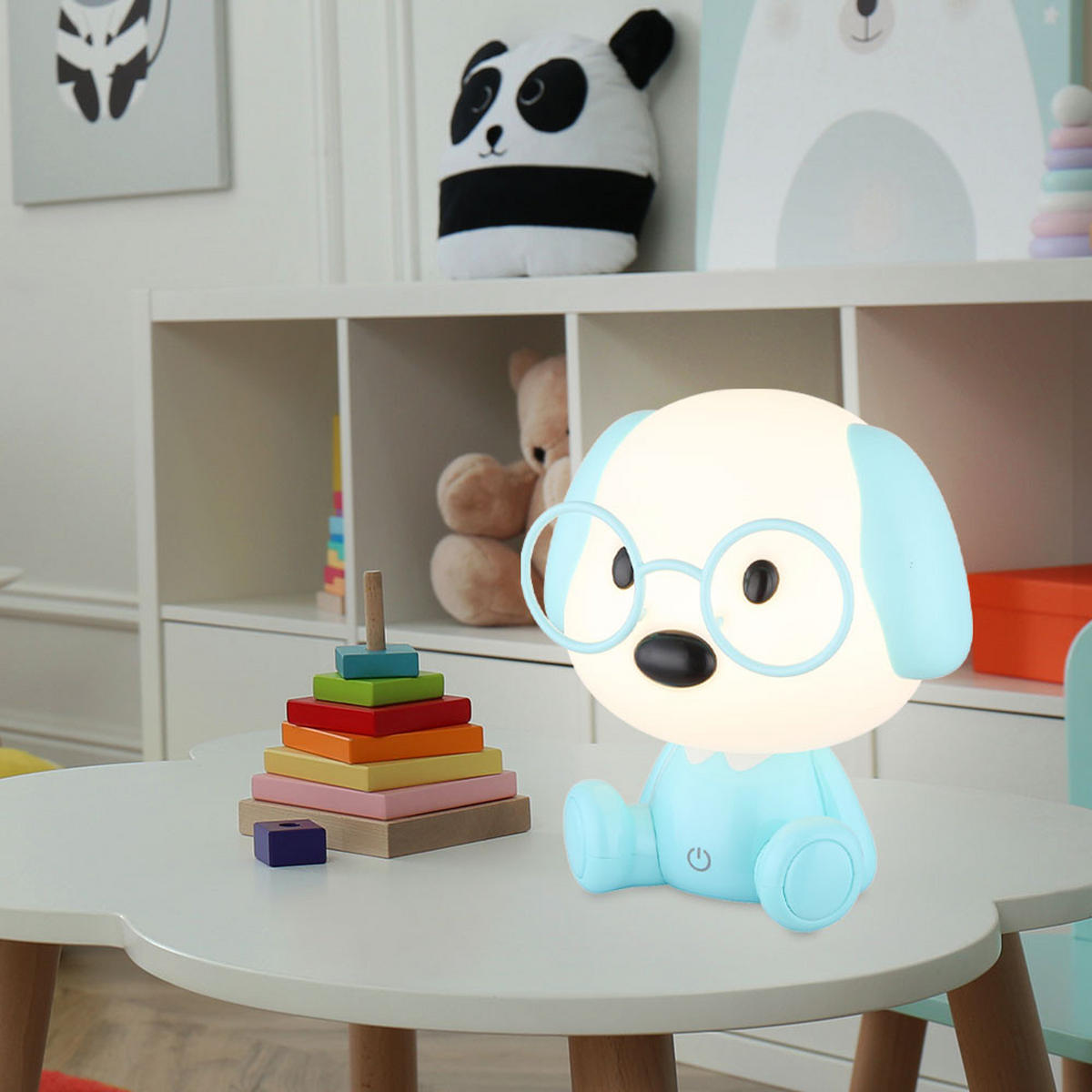 LED TISCHLEUCHTE Puppy Blau - Blau, Kunststoff (18/15/20cm) - Globo Lighting